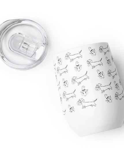 Dachshund Stroll Halloween Edition Wine tumbler