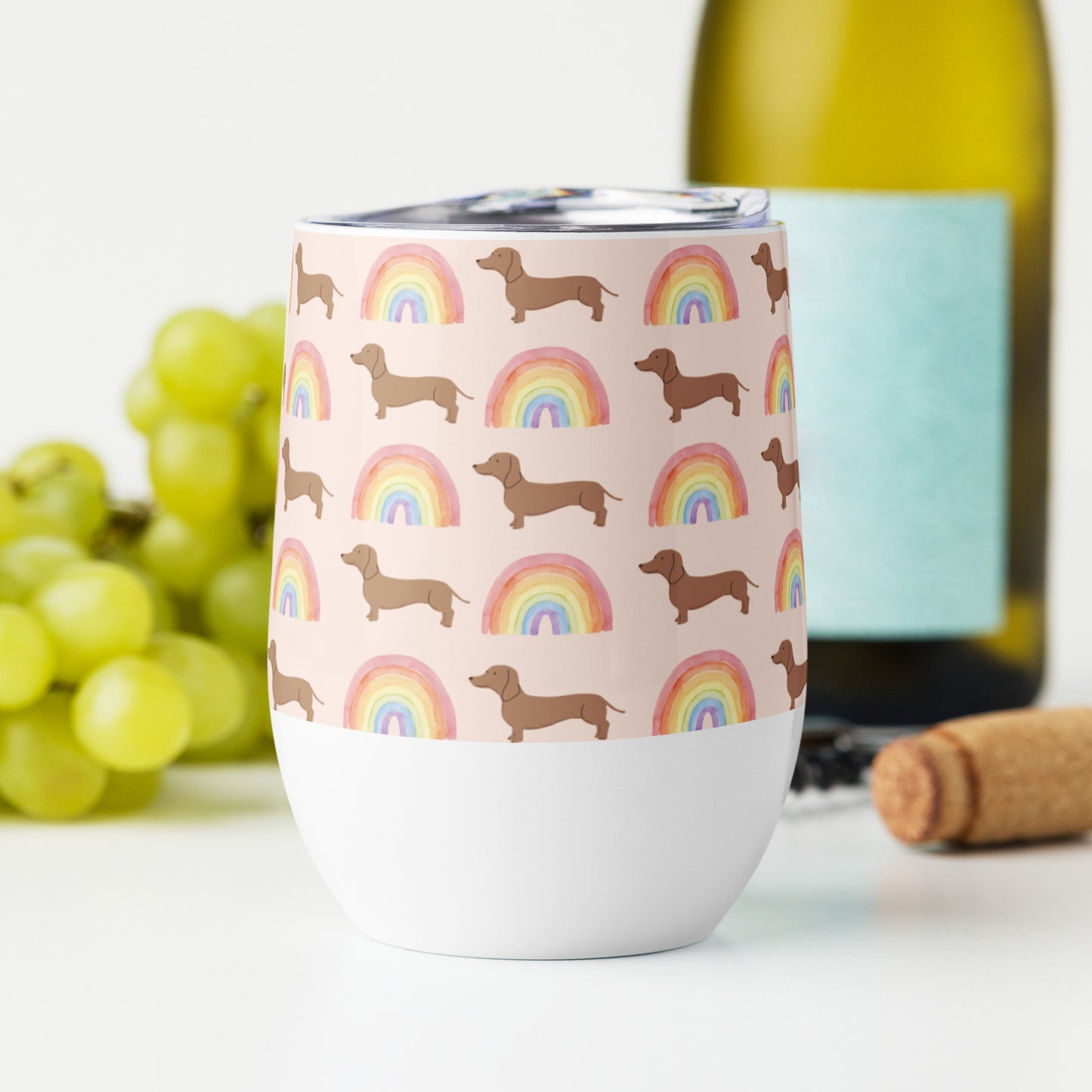 Rainbow Bliss Peach Wine Tumbler