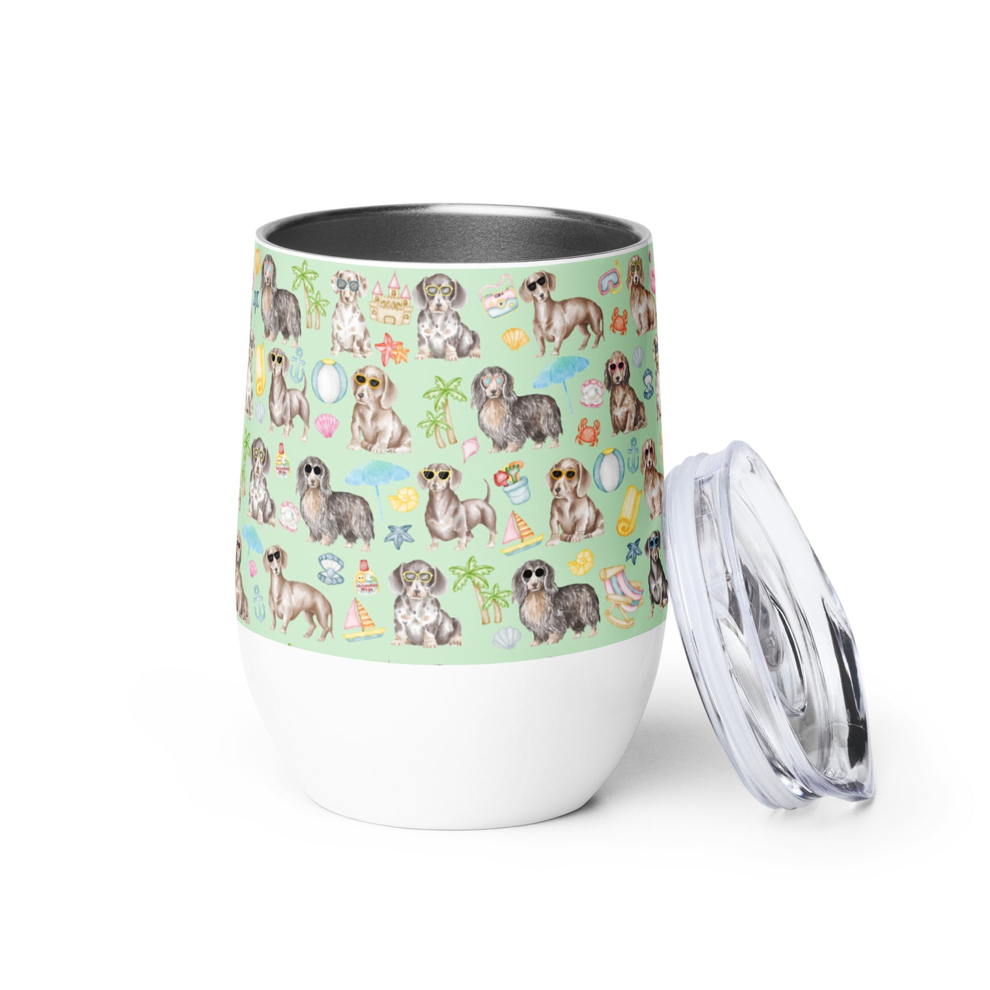 Dachshund Medley Beach Party Wine Tumbler