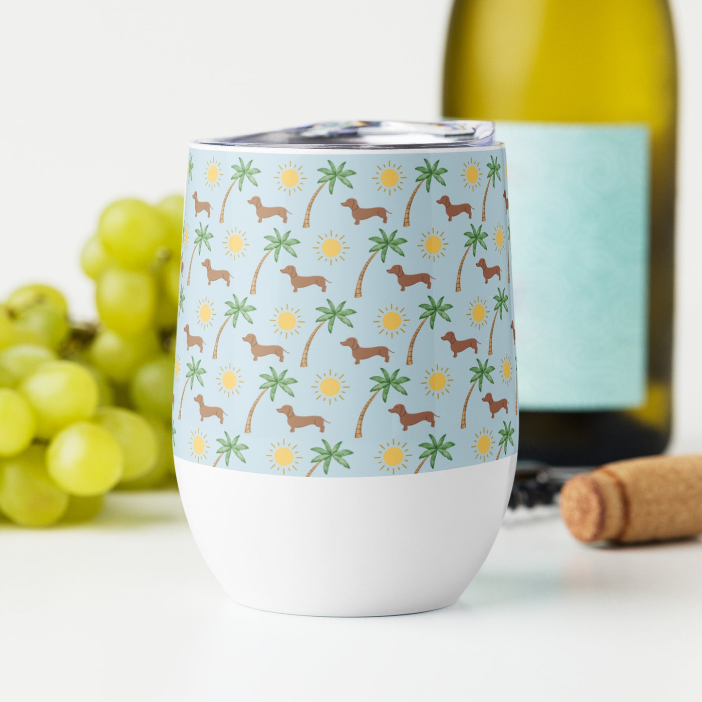 Sunny Palms Wine Tumbler