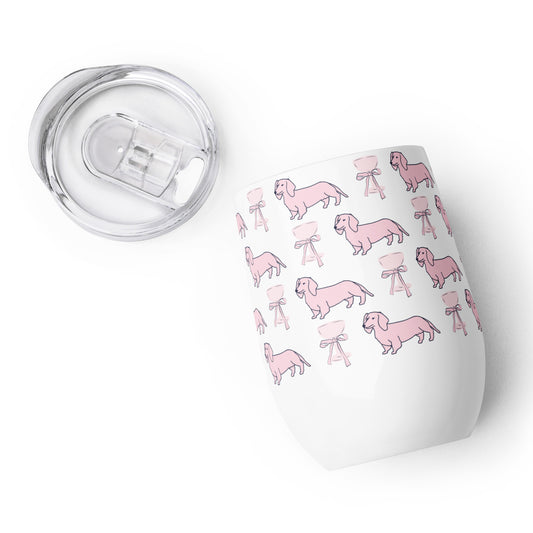 Puppies & Prosecco Pink Wine Tumbler