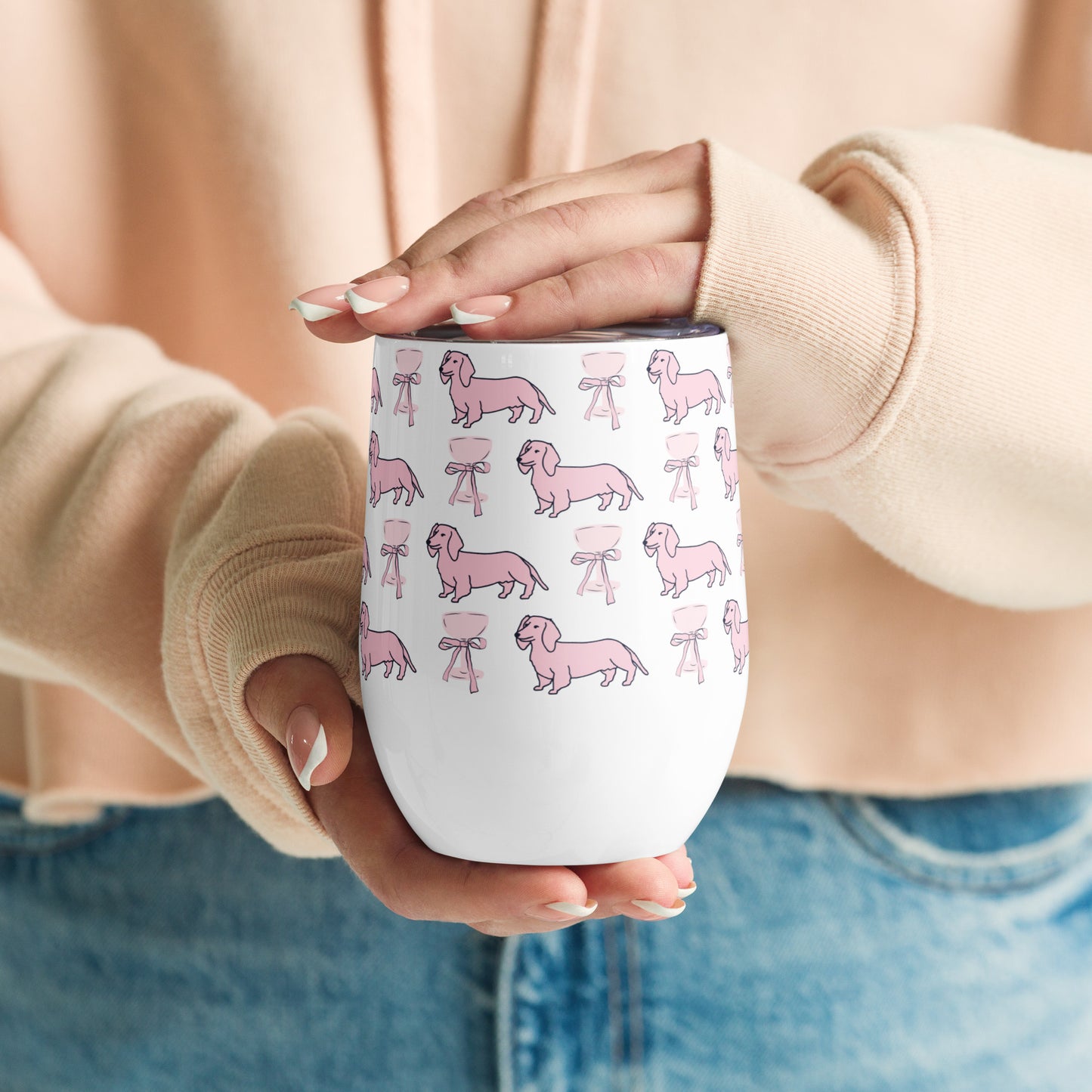 Puppies & Prosecco Pink Wine Tumbler