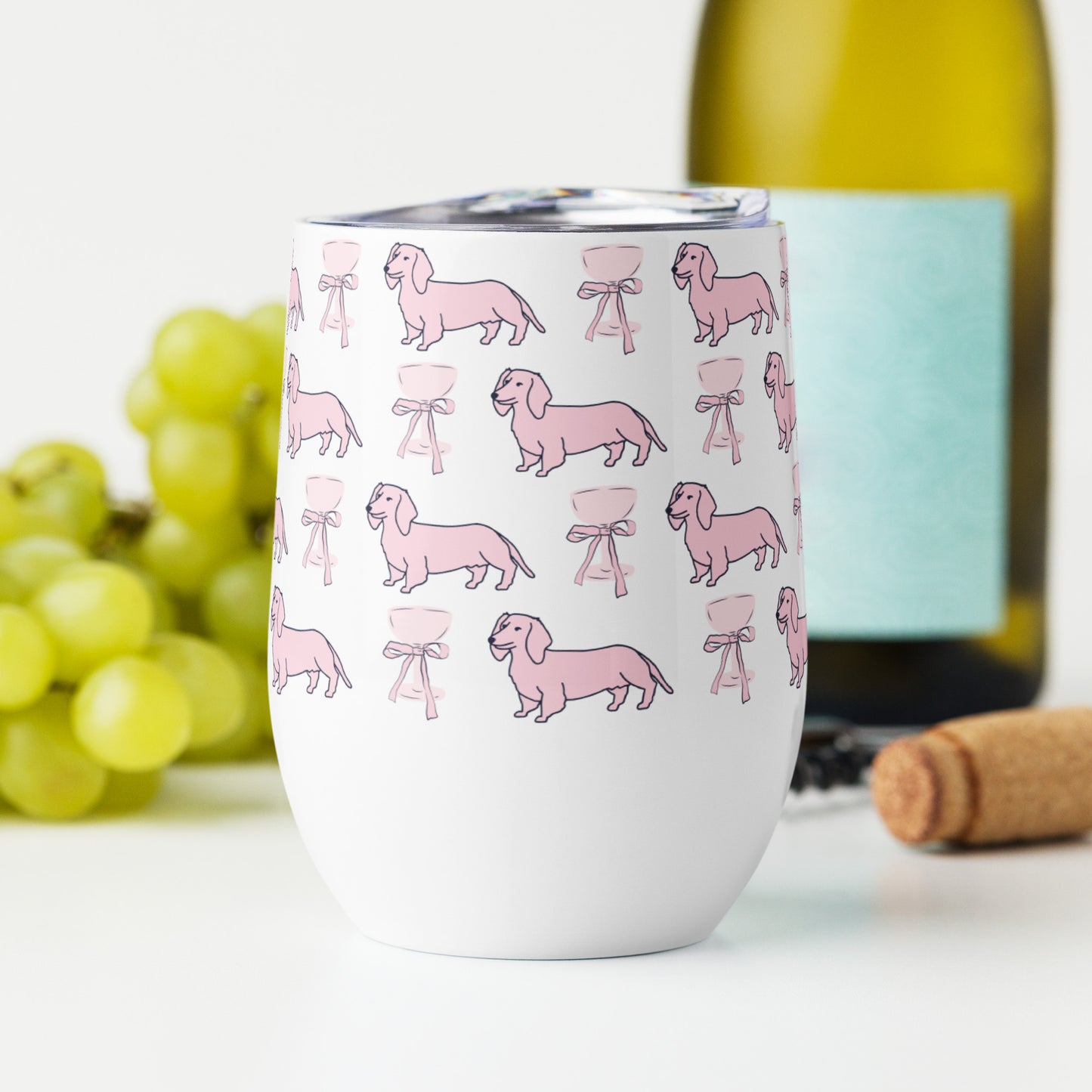 Puppies & Prosecco Pink Wine Tumbler