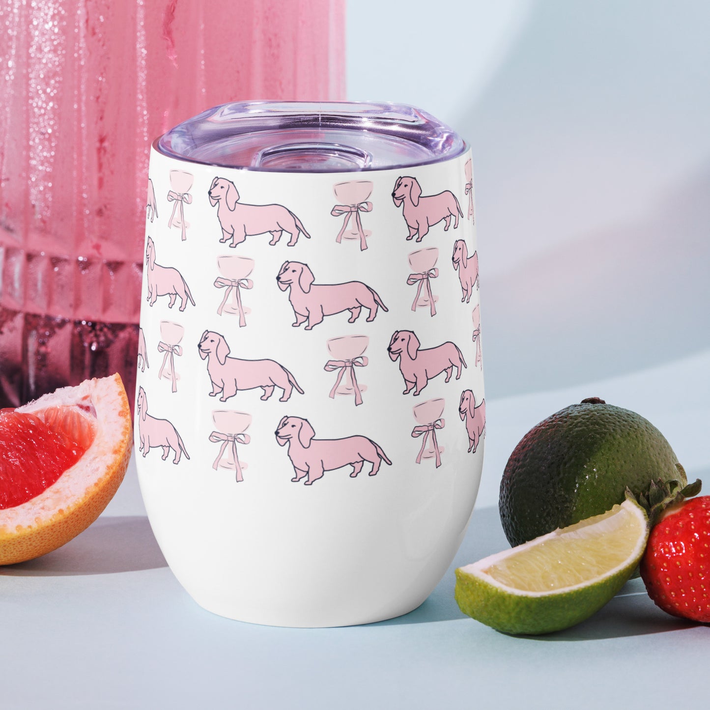 Puppies & Prosecco Pink Wine Tumbler