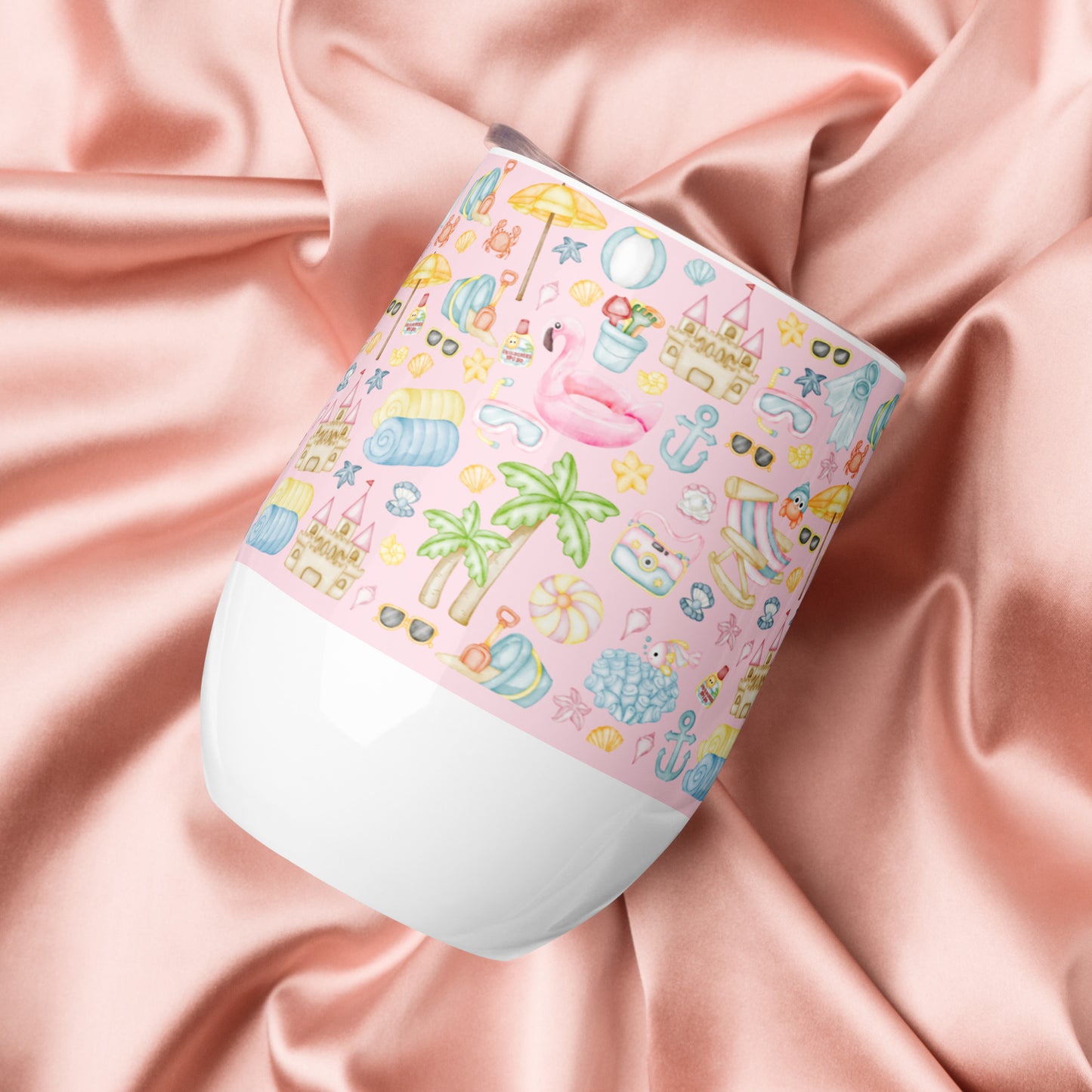 Beach Pawty Pink Wine Tumbler