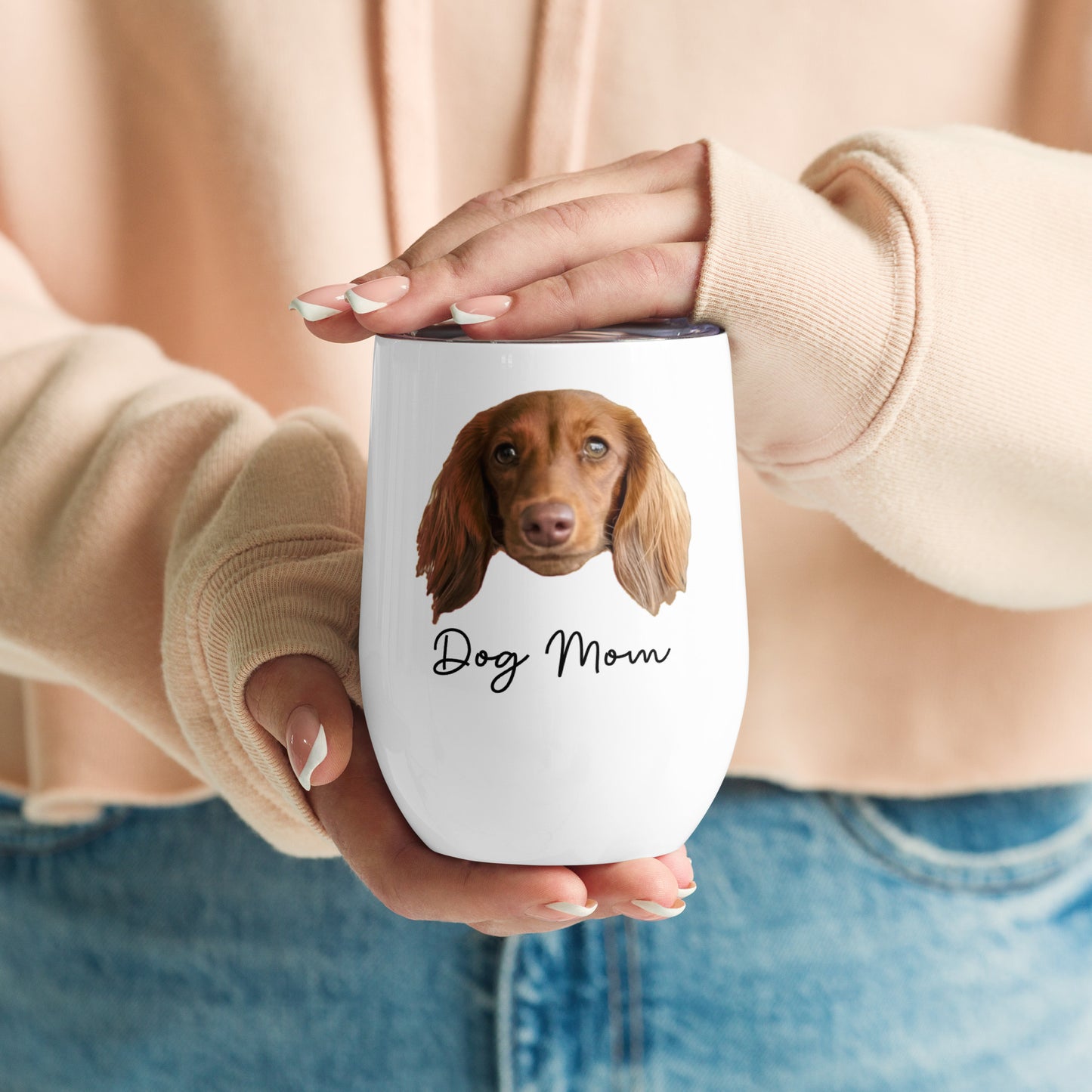 'Dog Mom' Personalized Custom Wine Tumbler