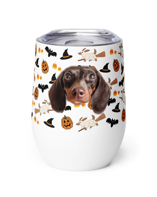 Happy Halloweenie Custom Wine Tumbler