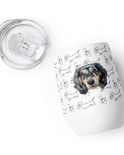 Dachshund Stroll Halloween Edition Wine tumbler