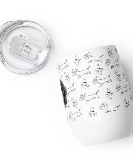 Dachshund Stroll Halloween Edition Wine tumbler