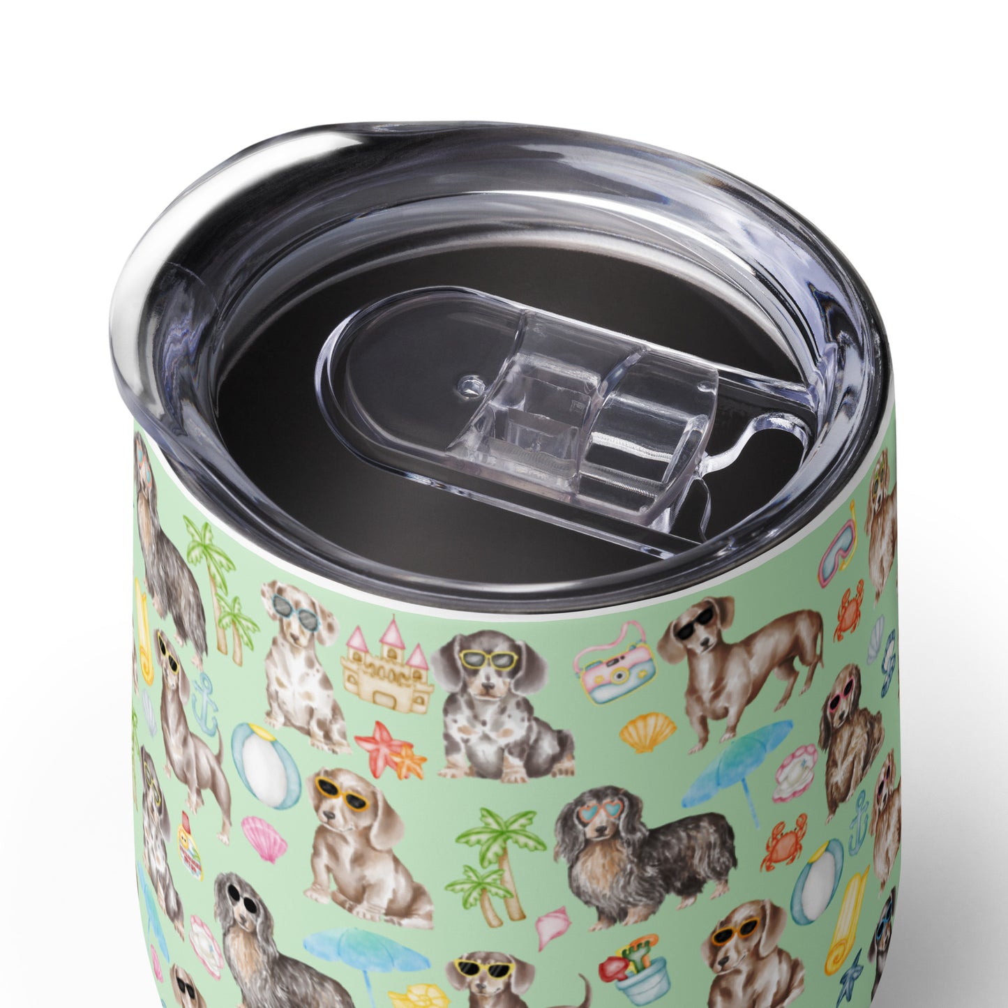 Dachshund Medley Beach Party Wine Tumbler