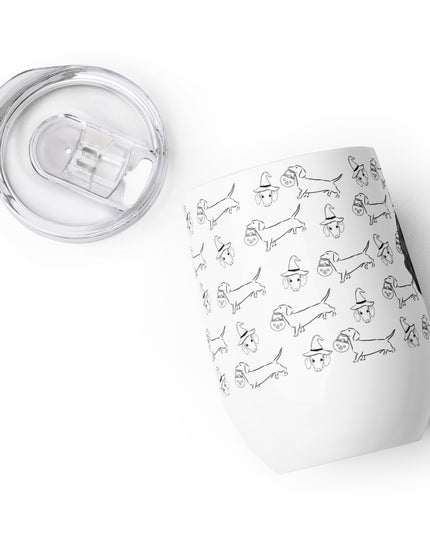 Dachshund Stroll Halloween Edition Wine tumbler